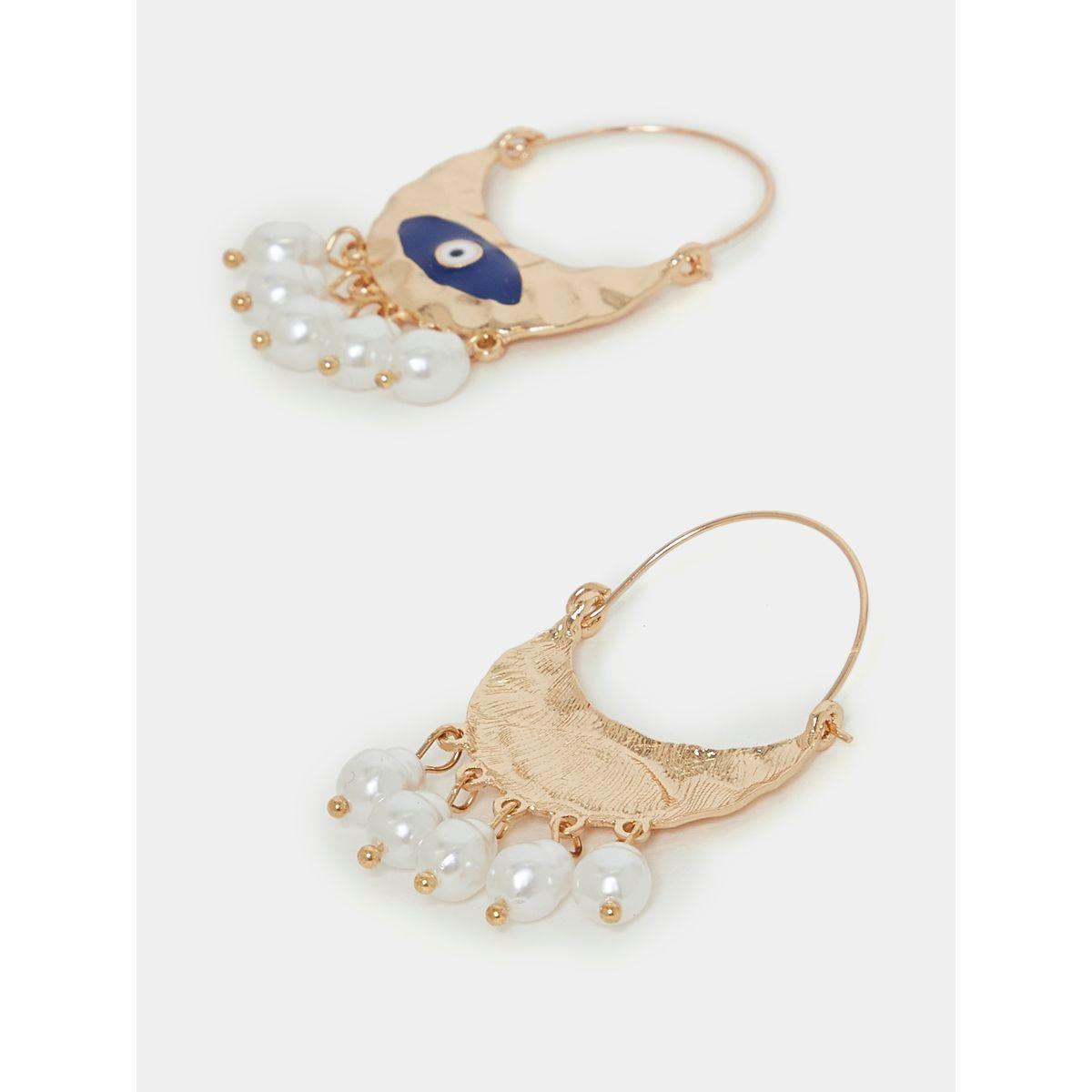 Styli Faux Pearl Eyelet Earrings-women-watchesandjewellery-jewellery-earrings-image-3