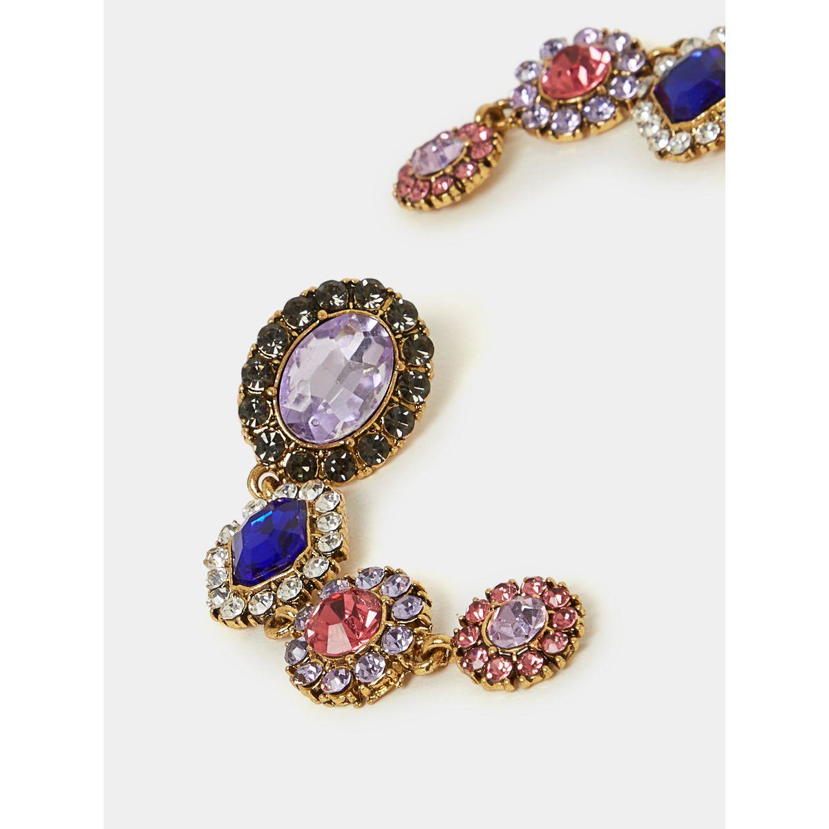 Styli Embellished Faux Crystal Earrings-women-watchesandjewellery-jewellery-earrings-image-2