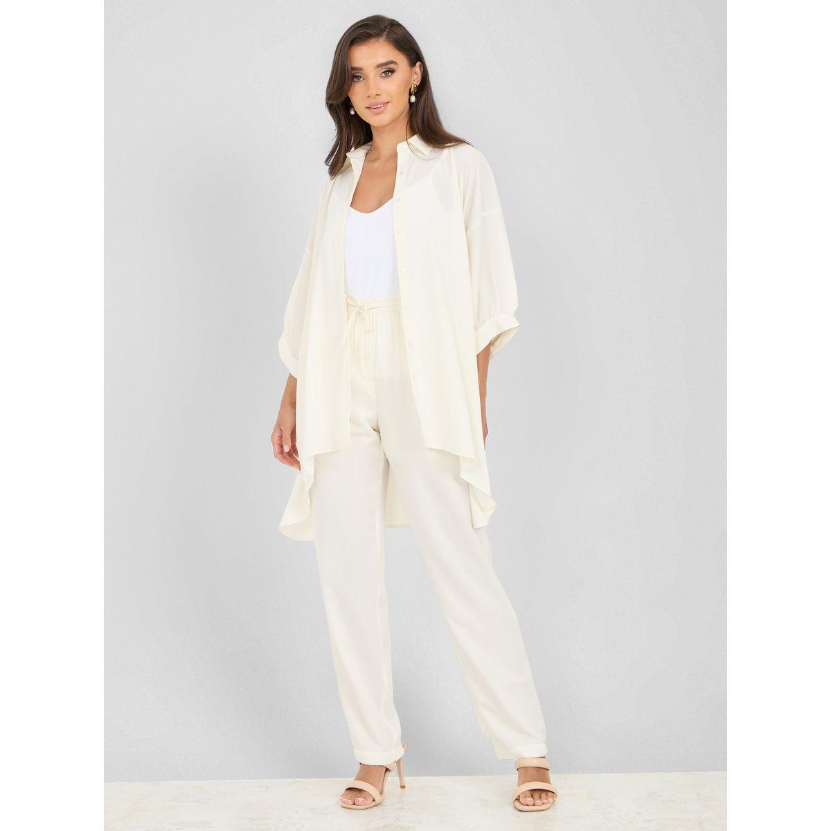 Styli  Oversized Drop Shoulder High Low Hem Longline Shirt-women-clothing-shirtsandblouses-shirts-image-3