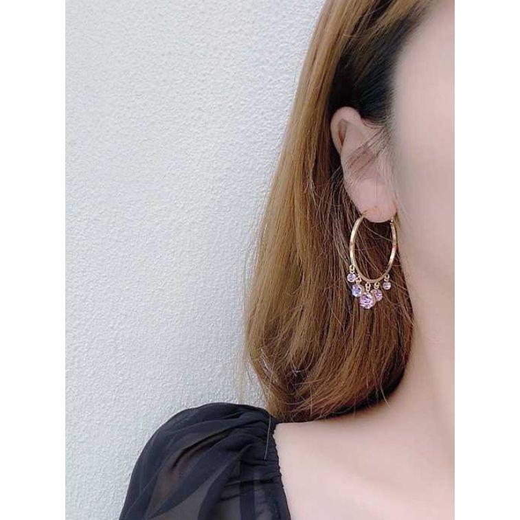 Styli Faux Crystal Hoop Earrings-women-watchesandjewellery-jewellery-earrings-image-6