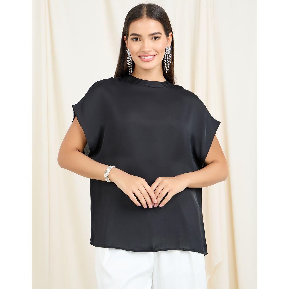 Styli Oversized Solid Batwing Sleeve Satin Blouse-women-clothing-shirtsandblouses-blouses-image-2