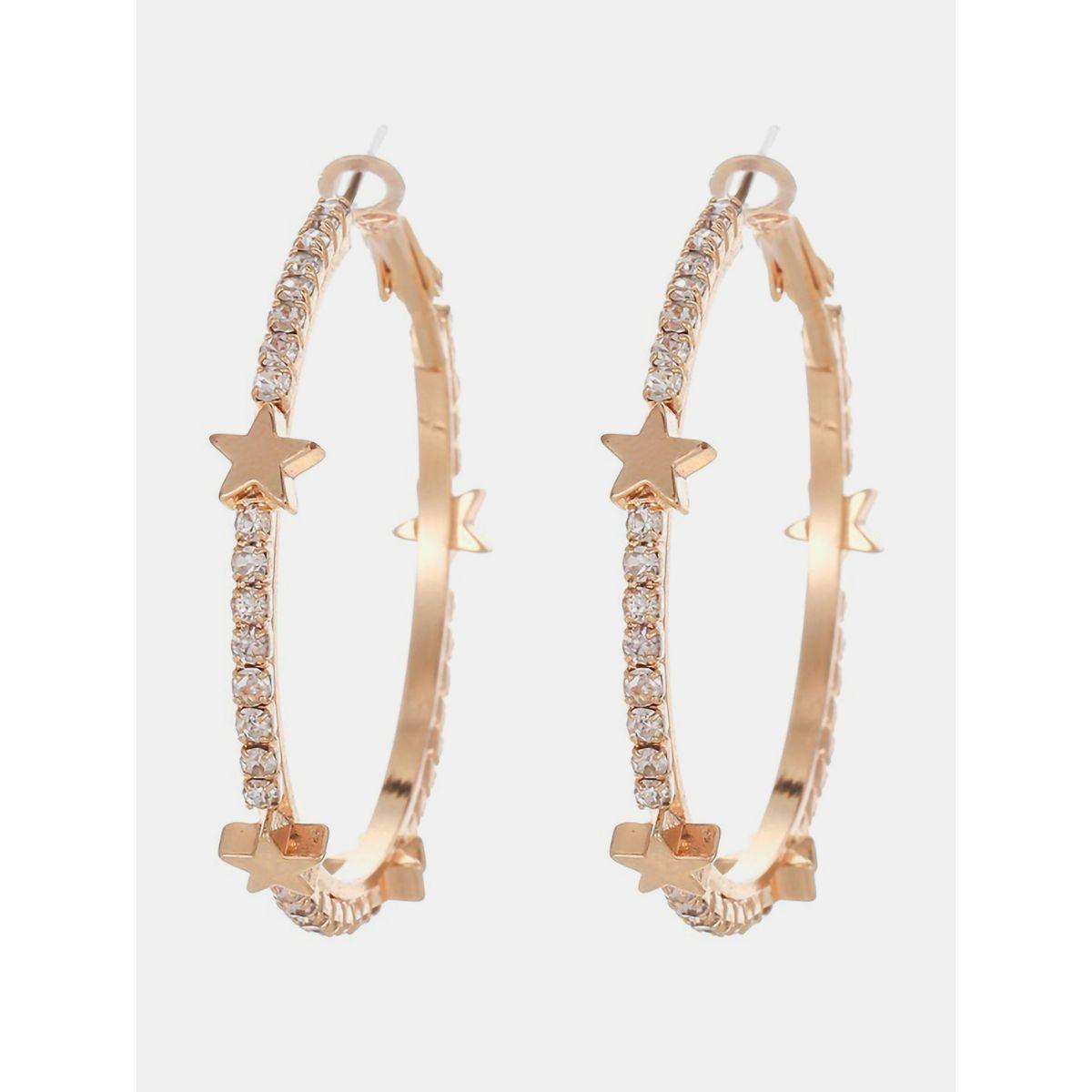 Styli Star Design Hoop Earrings-women-watchesandjewellery-jewellery-earrings-image-1