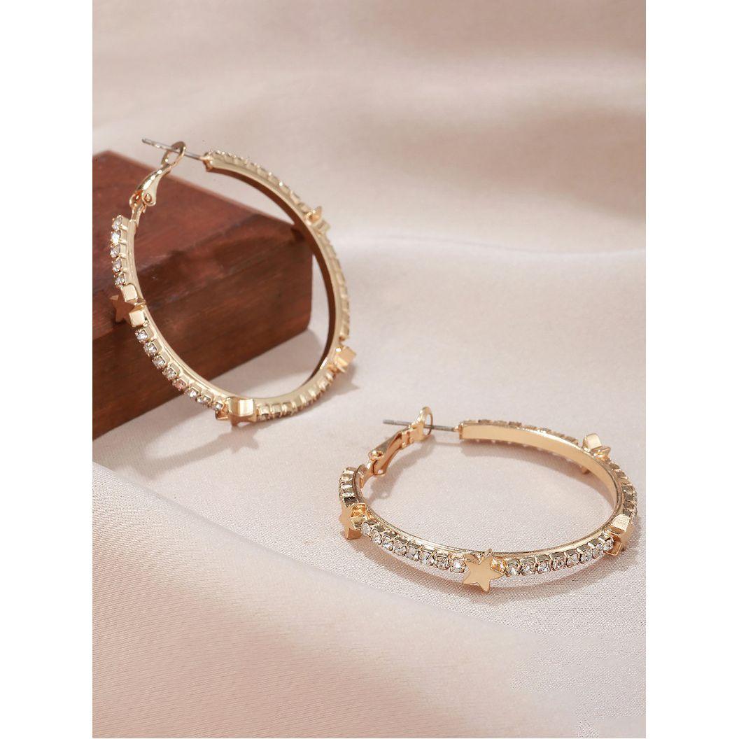Styli Star Design Hoop Earrings-women-watchesandjewellery-jewellery-earrings-image-2