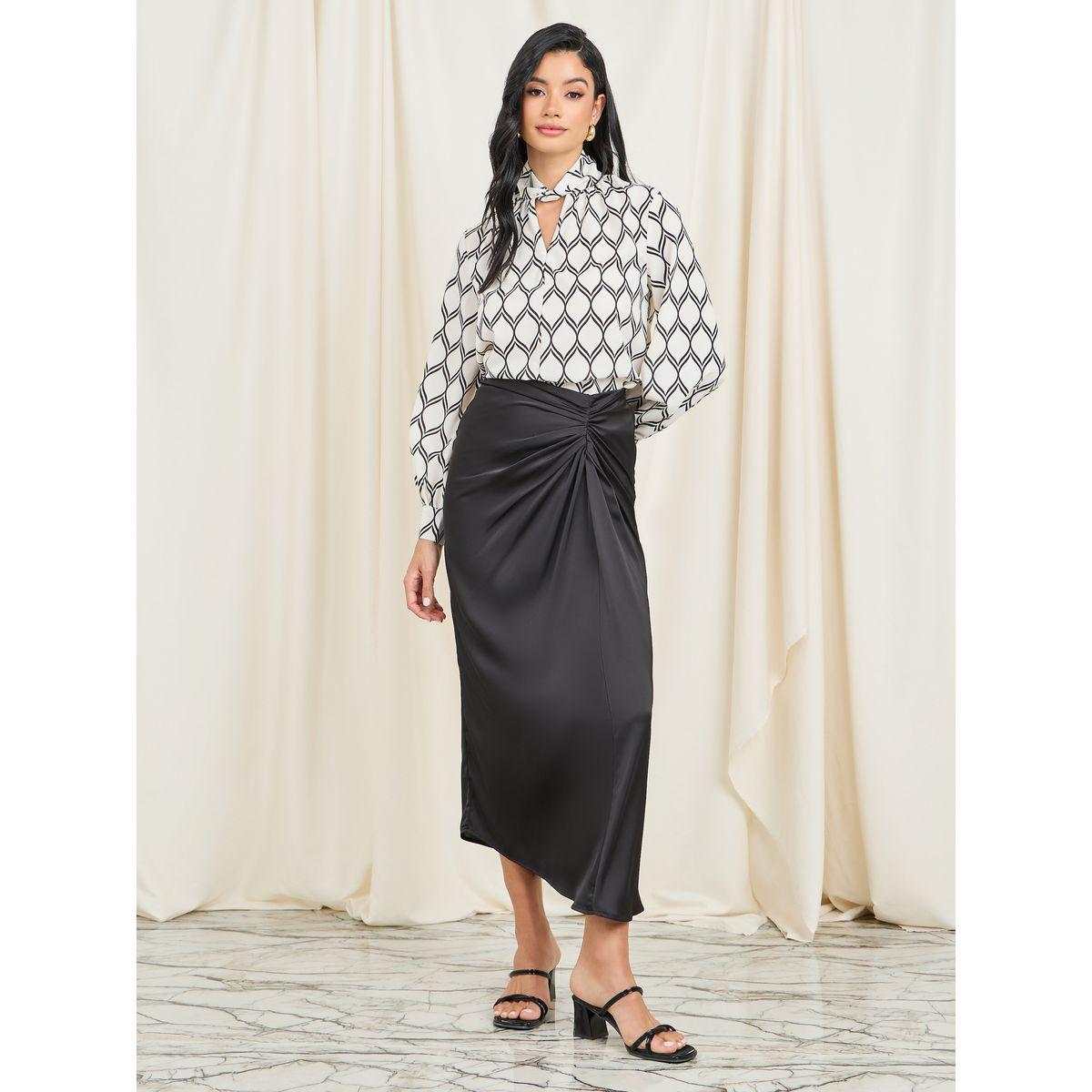 Styli Geo Print Keyhole Neck Blouse-women-clothing-shirtsandblouses-blouses-image-2