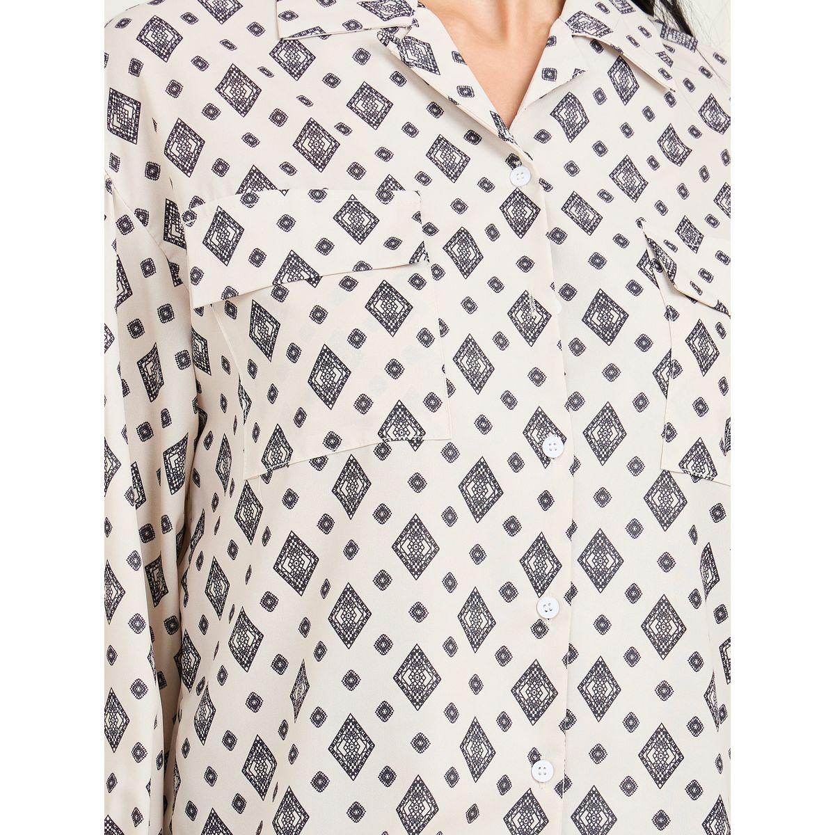 Styli Geo Print Revere Collar Pocket Detail Shirt-women-clothing-shirtsandblouses-shirts-image-4
