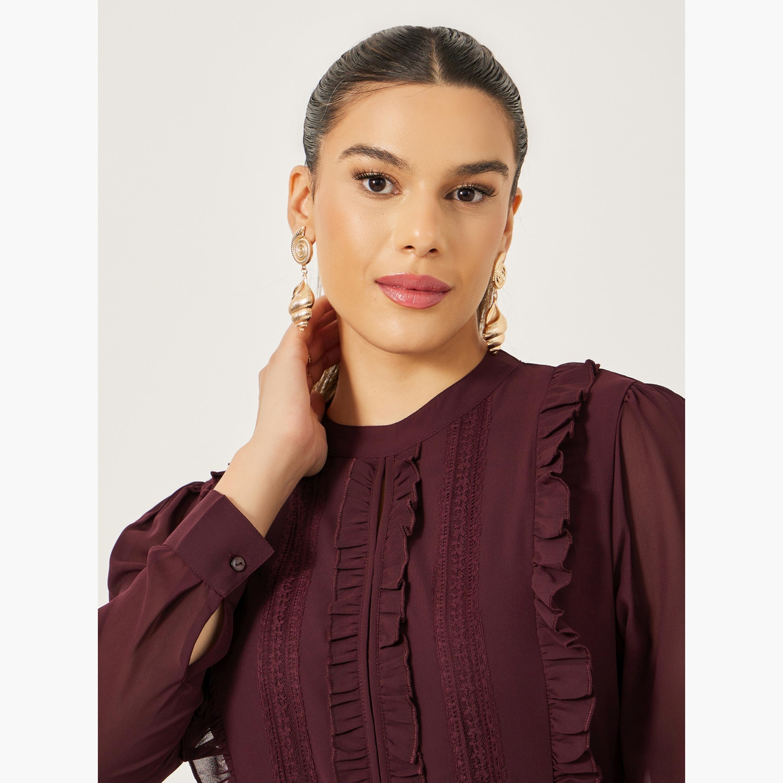 Styli Plain Long Sleeves A-Line Maxi Dress-women-clothing-dresses-image-5