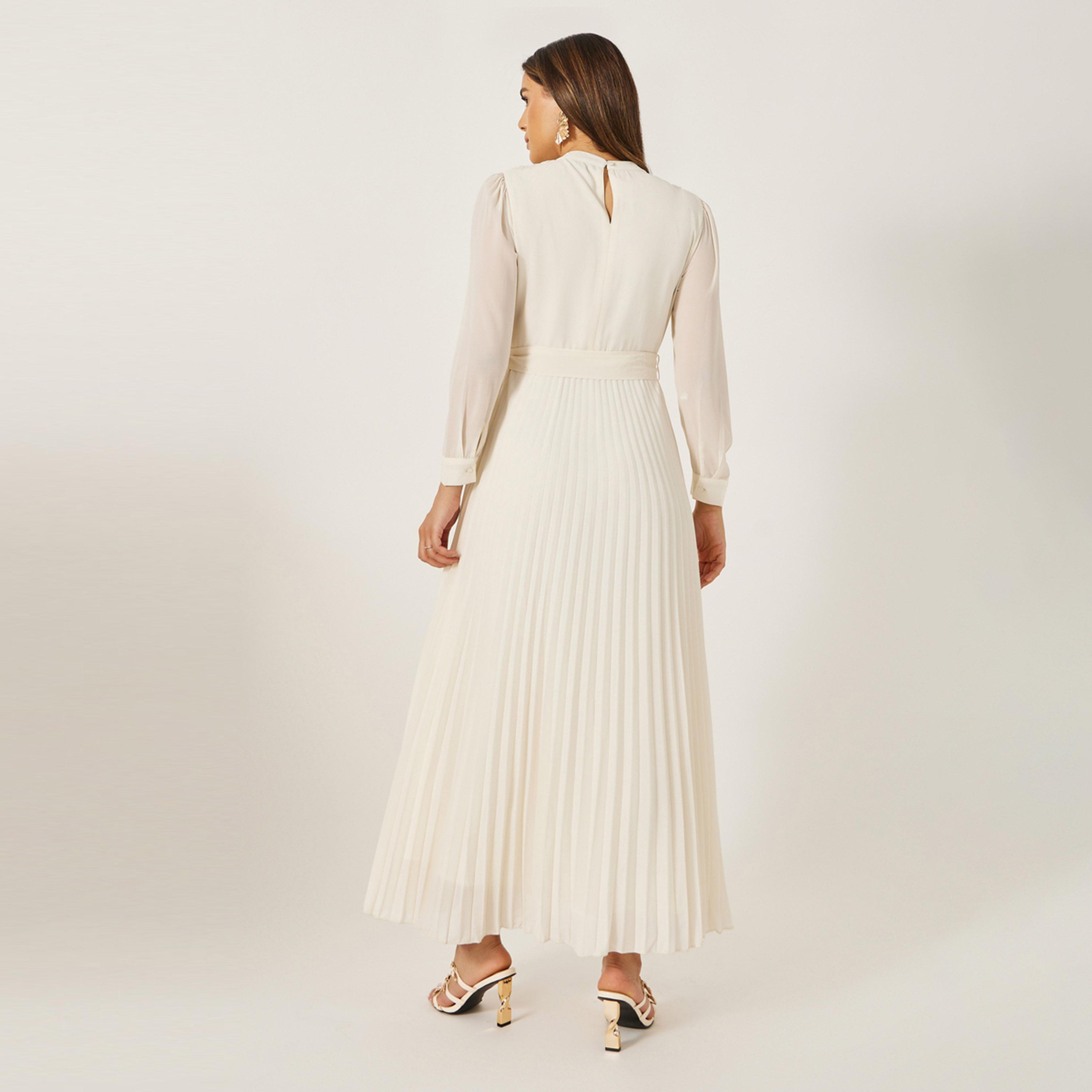 Styli Plain Long Sleeves A-Line Maxi Dress-women-clothing-dresses-image-5
