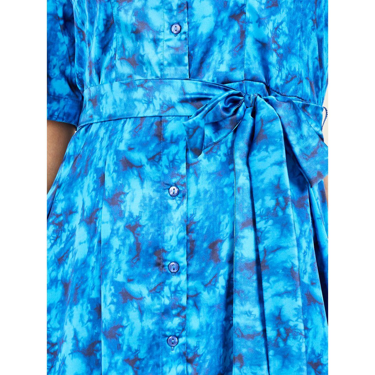 Styli All Over Print Collared Maxi Dress with Self Tie Up-women-clothing-dresses-image-3