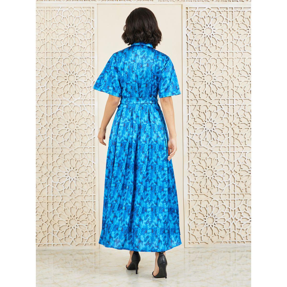 Styli All Over Print Collared Maxi Dress with Self Tie Up-women-clothing-dresses-image-4