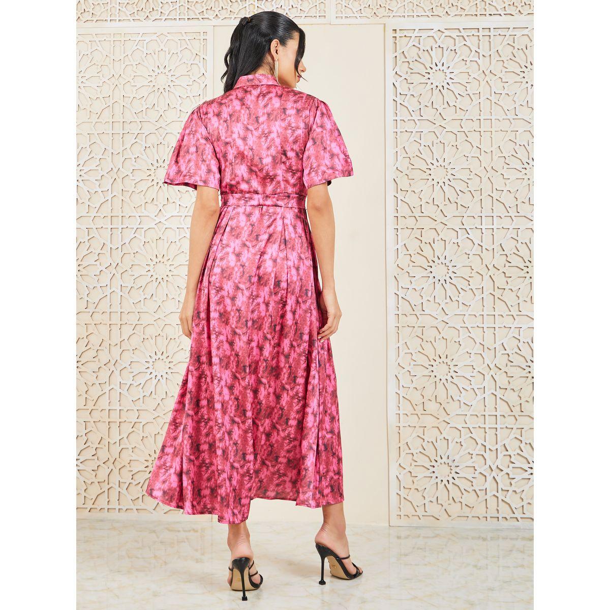 Styli All Over Print Collared Maxi Dress with Self Tie Up-women-clothing-dresses-image-4