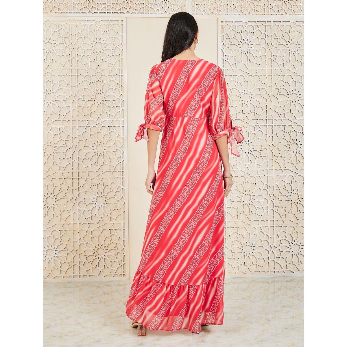 فستان طويل مطبع بالكامل مع أزرار غلق-women-clothing-dresses-image-4