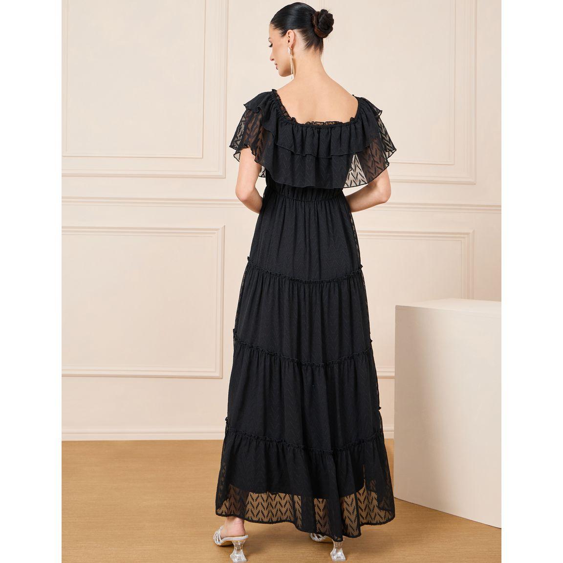 Styli Dobby Zigzag Texture Layer Detail Tiered Maxi Dress-women-clothing-dresses-image-4