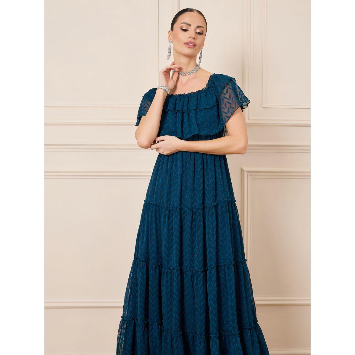 Styli Dobby Zigzag Texture Layer Detail Tiered Maxi Dress-women-clothing-dresses-image-3