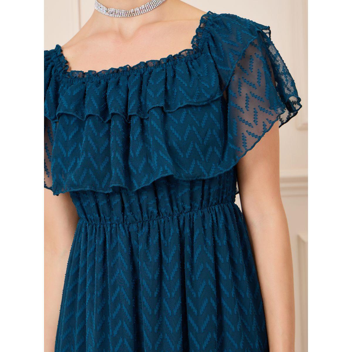 Styli Dobby Zigzag Texture Layer Detail Tiered Maxi Dress-women-clothing-dresses-image-2