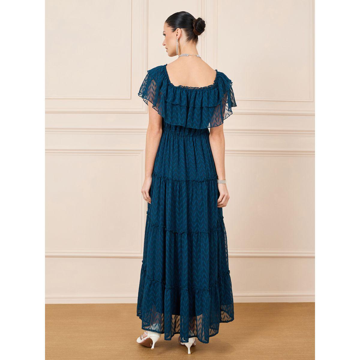 Styli Dobby Zigzag Texture Layer Detail Tiered Maxi Dress-women-clothing-dresses-image-4