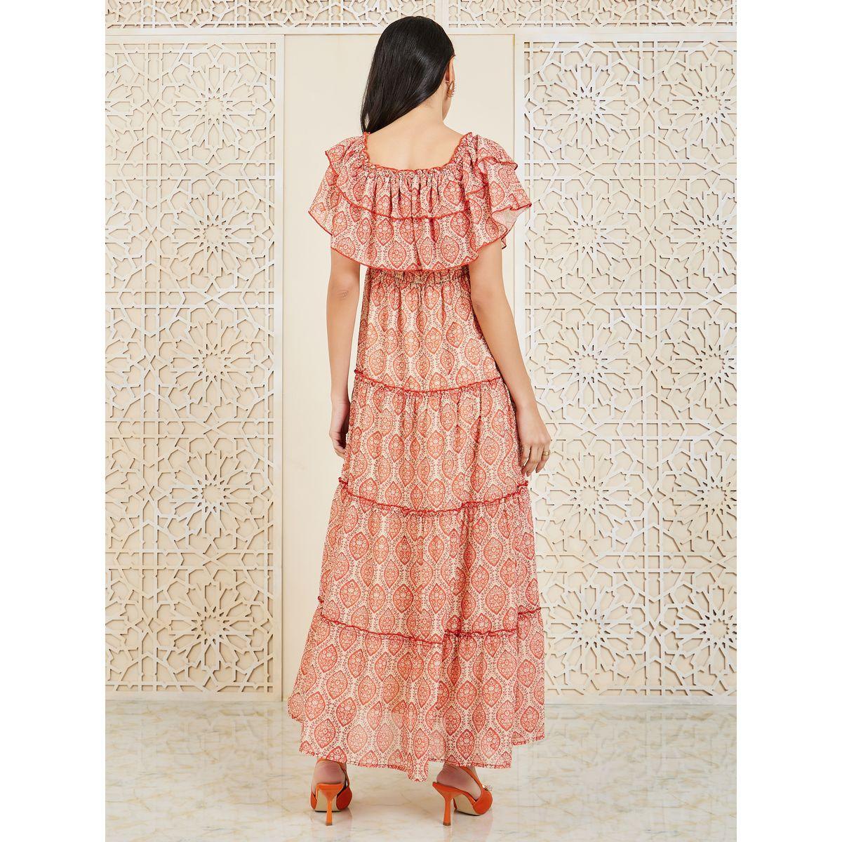 Styli Paisley Print Ruffle Layer Detail Tiered Maxi Dress-women-clothing-dresses-image-4