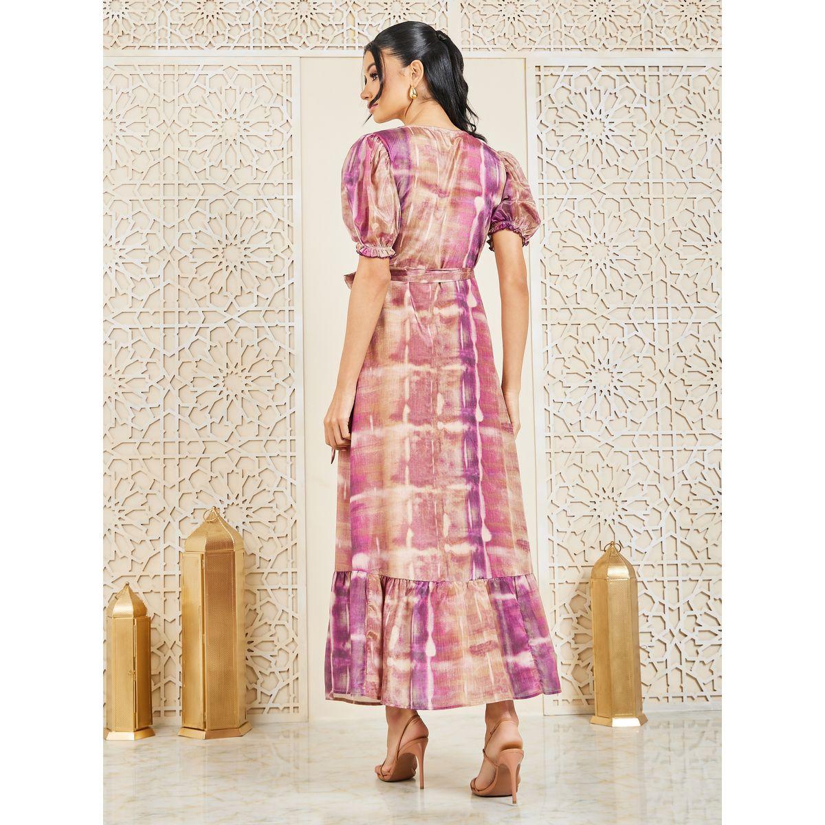 Styli Tie and Dye Print Wrap Maxi Dress-women-clothing-dresses-image-4