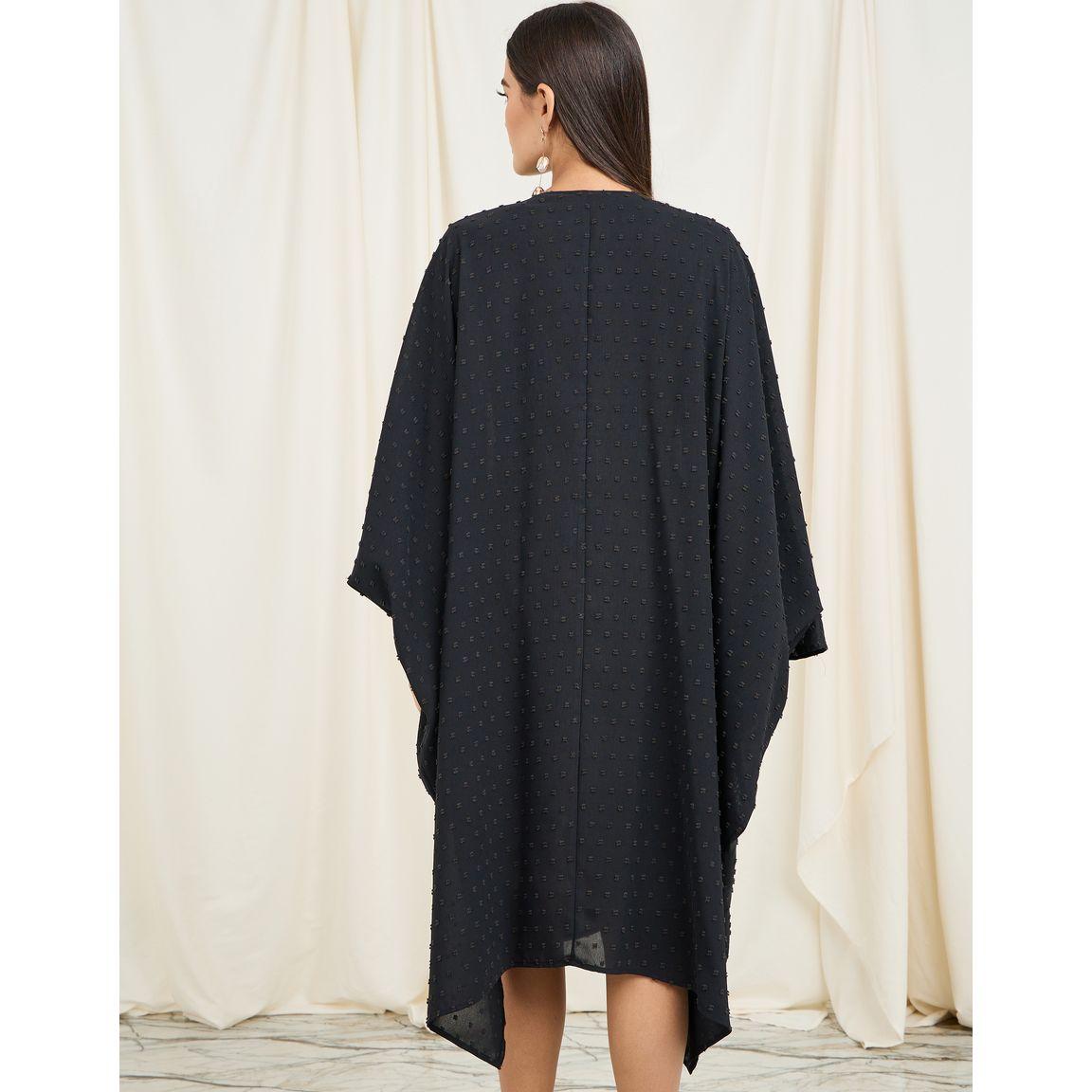 Styli Solid Oversized Knee Length Kimono-women-clothing-shirtsandblouses-shirts-image-4