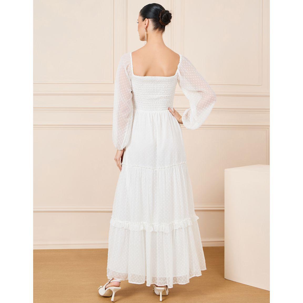 Styli Dobby Smocked Detail Tiered Maxi Dress-women-clothing-dresses-image-4