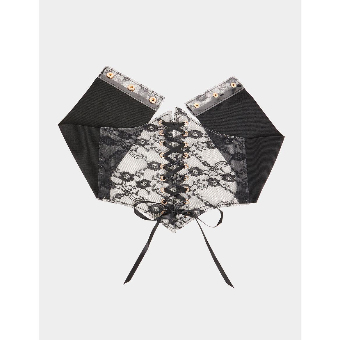 Styli Floral Lace Detail Tie Corset-women-clothingaccessories-belts-image-4