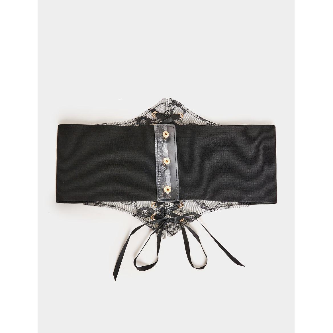 Styli Floral Lace Detail Tie Corset-women-clothingaccessories-belts-image-9