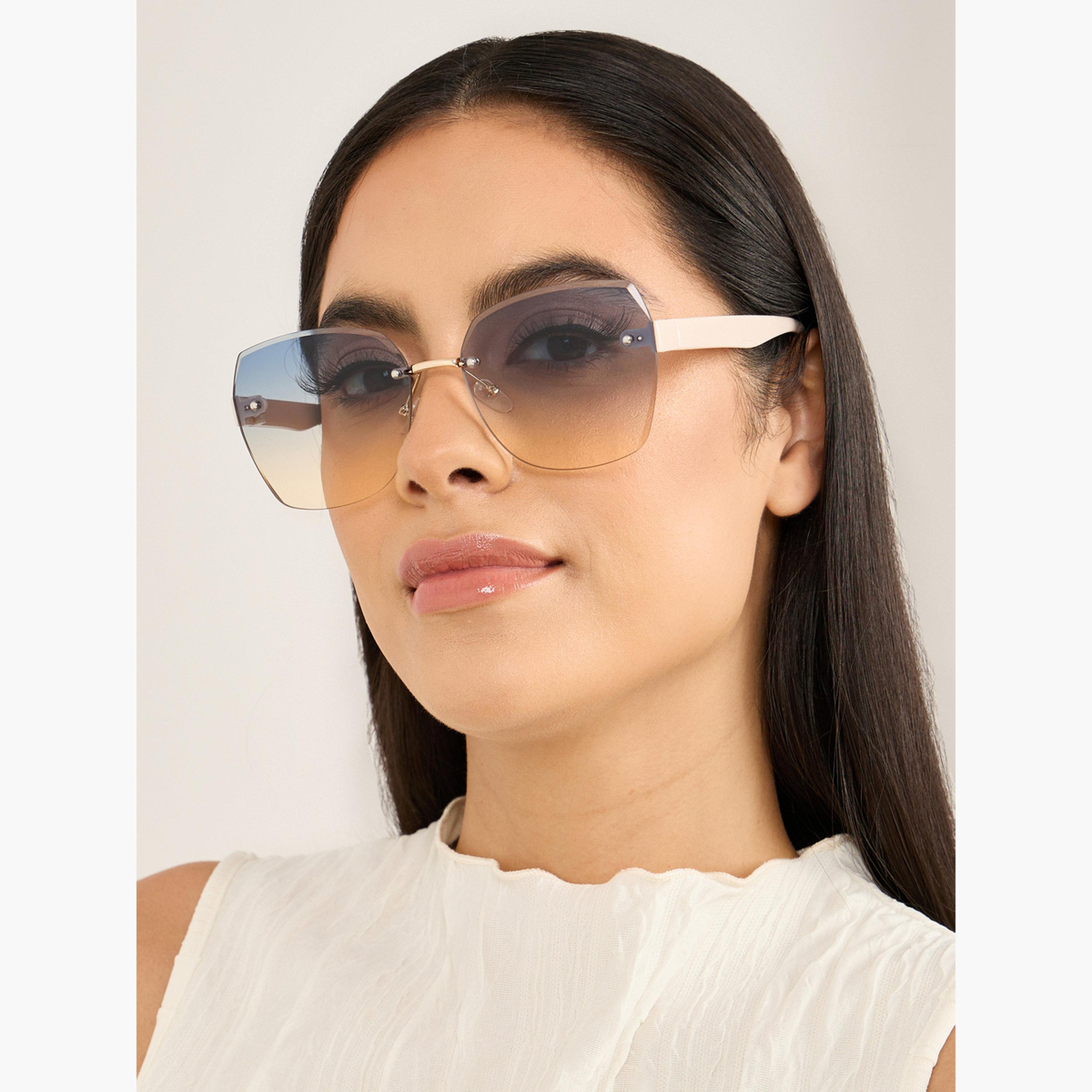 Styli Haxagon Rimless Sunglasses with Nose Pad-women-sunglasses-image-2