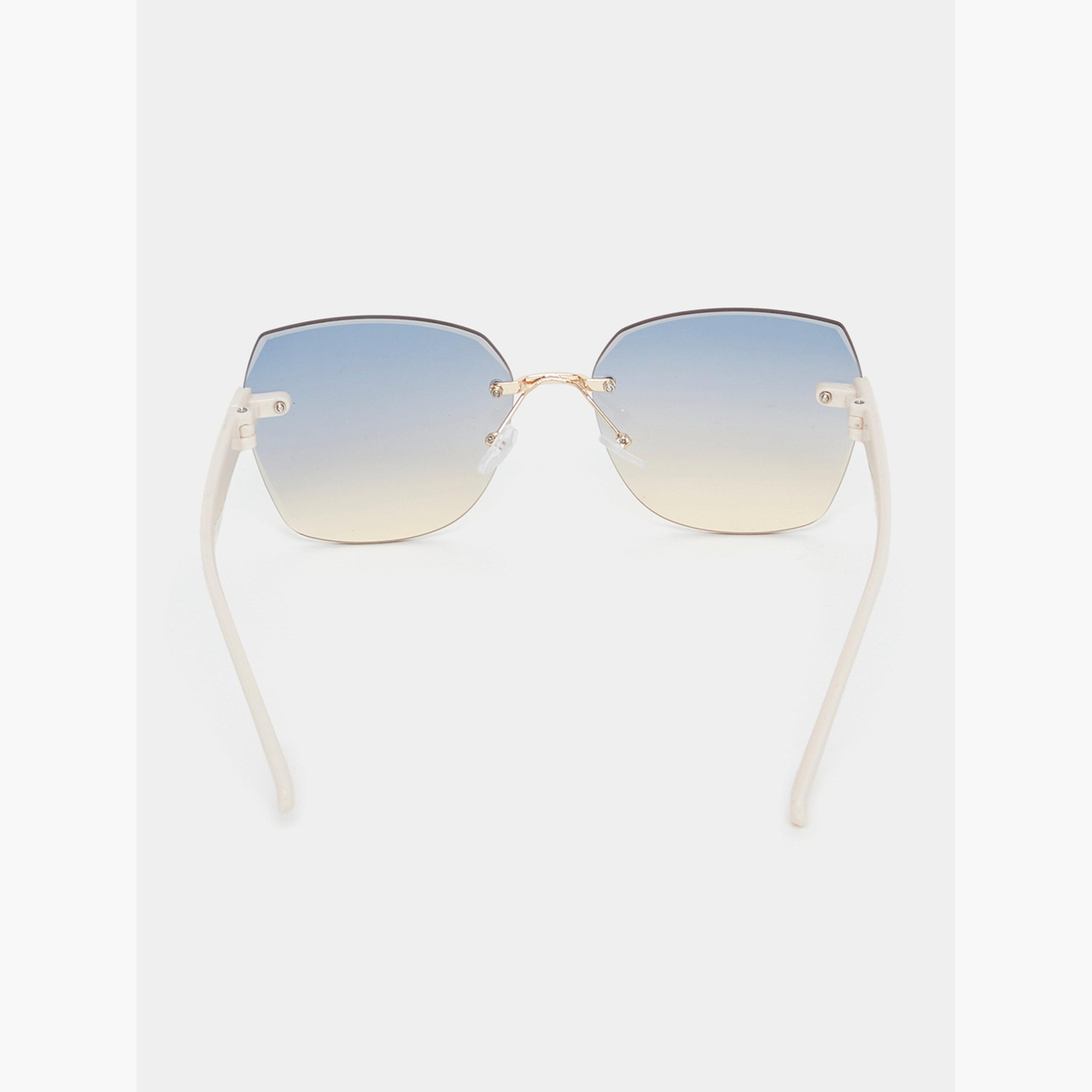 ستايلي - نظارة شمسية هاكساجون بدون إطار مع وسادة أنف-women-sunglasses-image-5