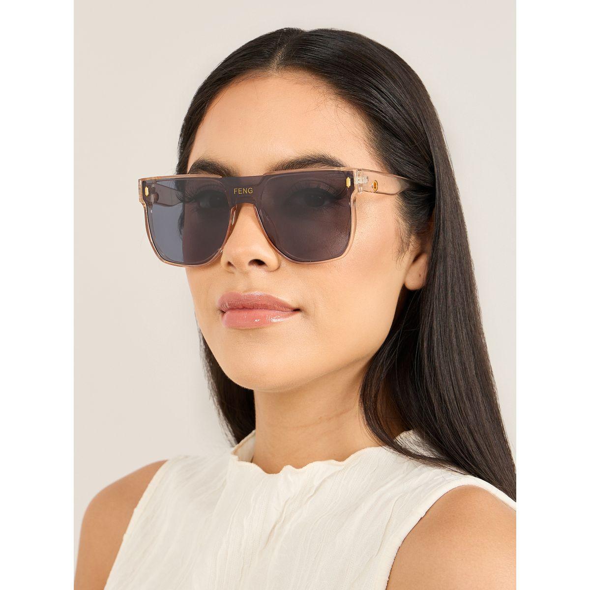 نظارة شمسية بإطار شفاف ونمط مربع-women-sunglasses-image-2