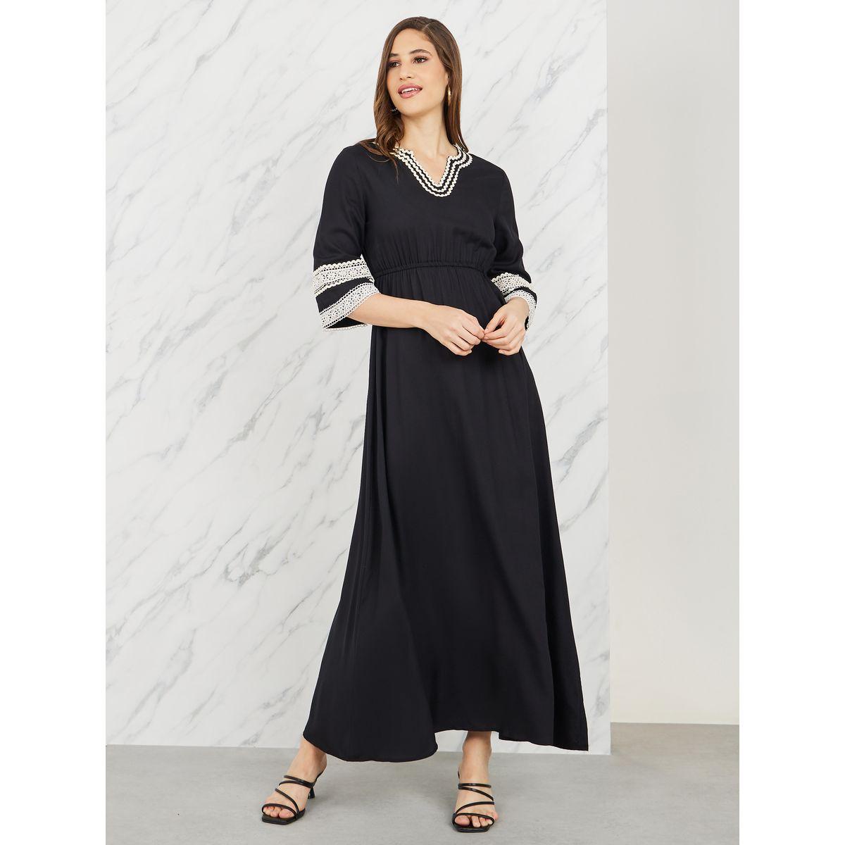 Styli Embroidered Lace Detail A-Line Maxi Dress-women-clothing-dresses-image-1