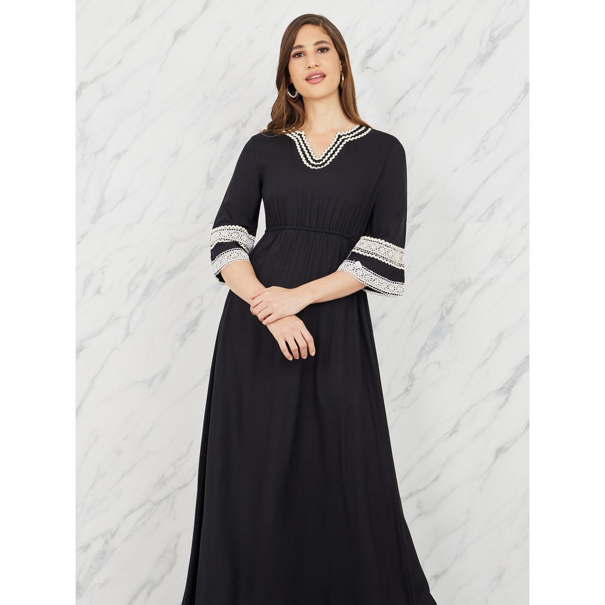 Styli Embroidered Lace Detail A-Line Maxi Dress-women-clothing-dresses-image-2
