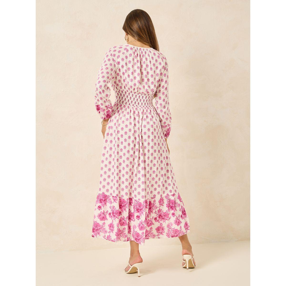 فستان طويل مطبع بالكامل مع كسرات-women-clothing-dresses-image-5