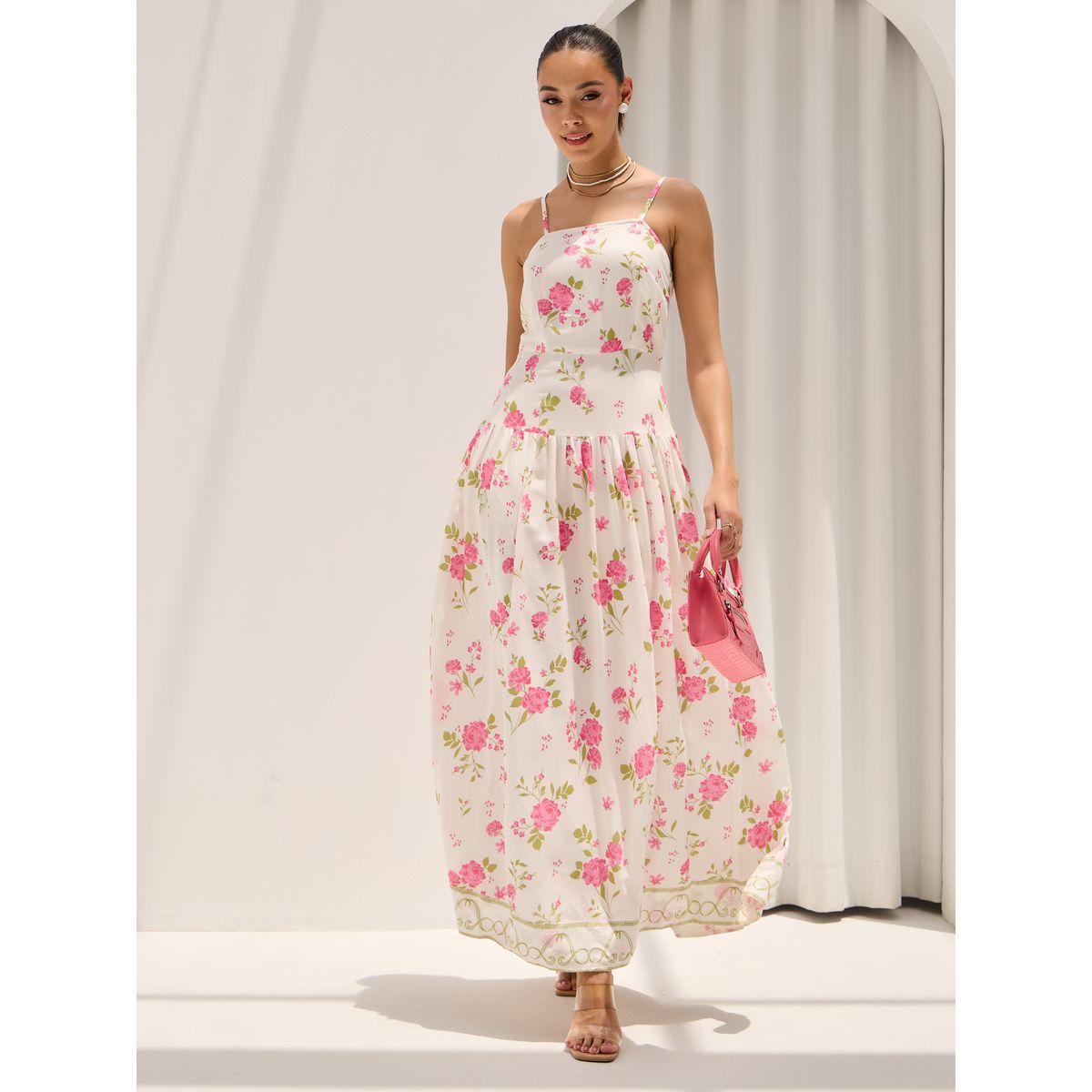 Styli Floral Print Strappy Tiered Maxi Dress-women-clothing-dresses-image-1