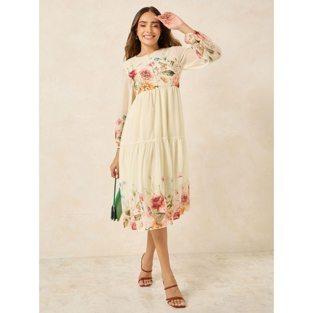 Styli Floral Print A-Line Midi Dress-women-clothing-dresses-image-1
