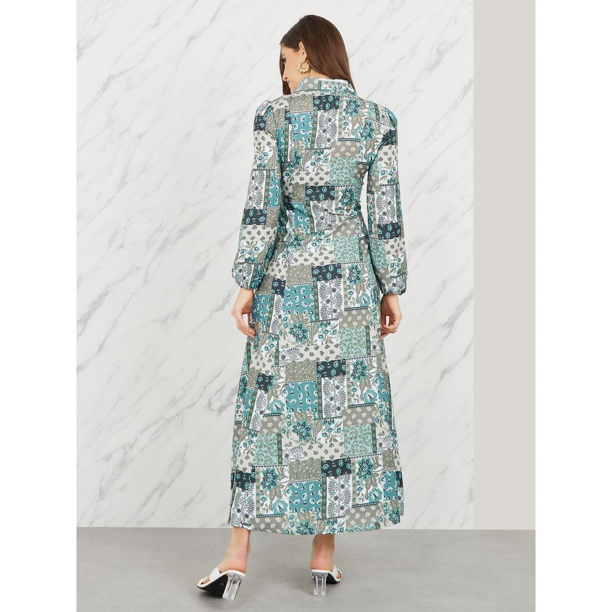 Styli Patchwork Print A-Line Shirt Maxi Dress-women-clothing-dresses-image-4