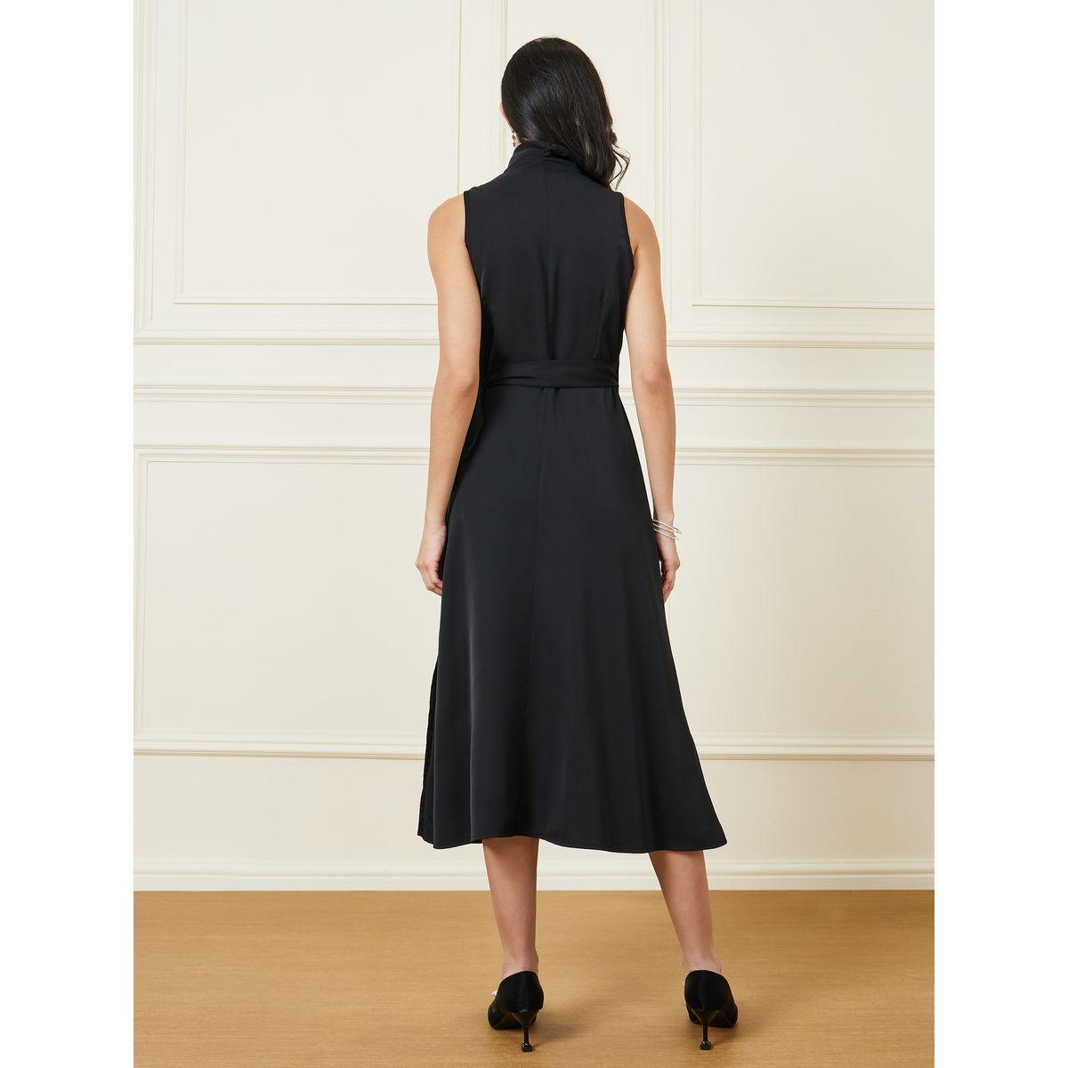 فستان ميدي بنمط لف واكمام فوليوم-women-clothing-dresses-image-4