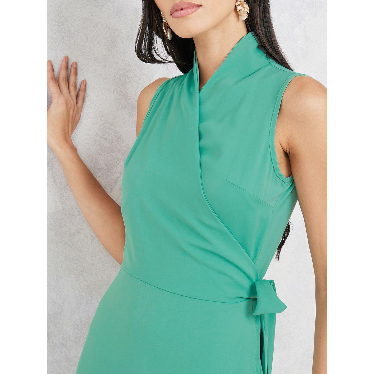 فستان ميدي بلا اكمام بنمط لف-women-clothing-dresses-image-3