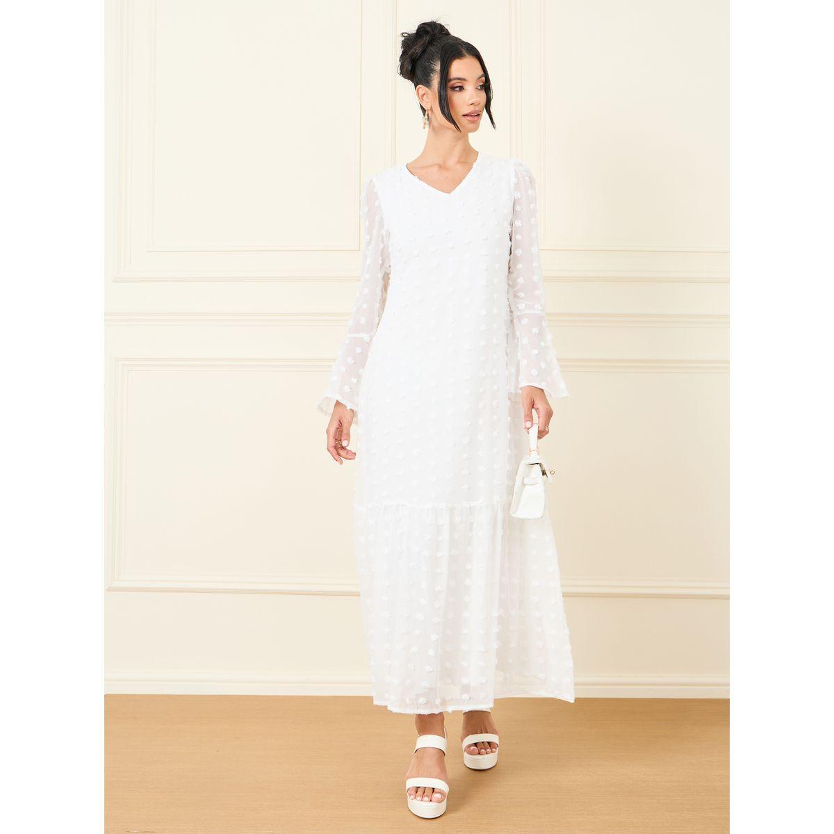 Styli Swiss Dobby A-Line Maxi Dress-women-clothing-dresses-image-1