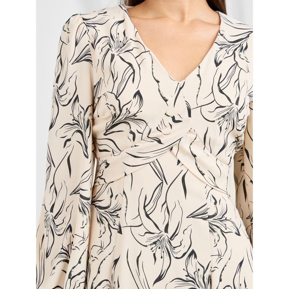 فستان ميدي مطبع بزهور مع أكمام بأساور-women-clothing-dresses-image-3