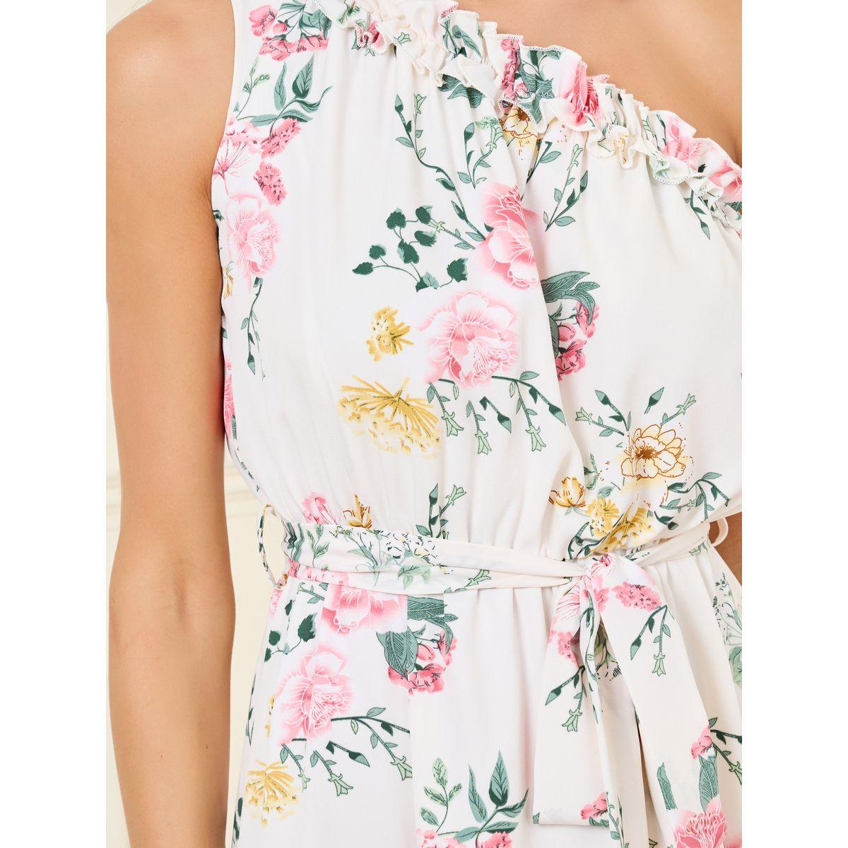 Styli Floral Print Ruffle Detail One Shoulder Neck A-Line Midi Dress-women-clothing-dresses-image-3