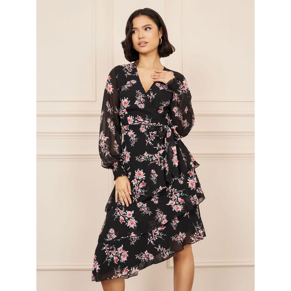 فستان ميدي مطبع بزهور مع أربطة-women-clothing-dresses-image-2