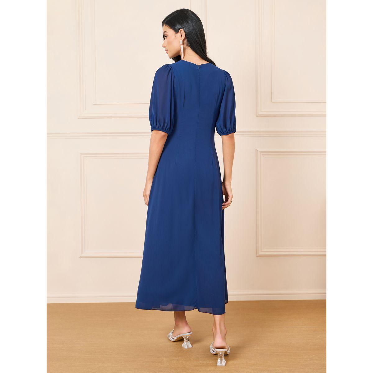 Styli Gathered Detail A-Line Maxi Dress-women-clothing-dresses-image-4