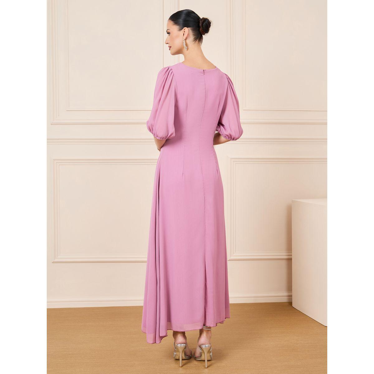 Styli Gathered Detail A-Line Maxi Dress-women-clothing-dresses-image-4