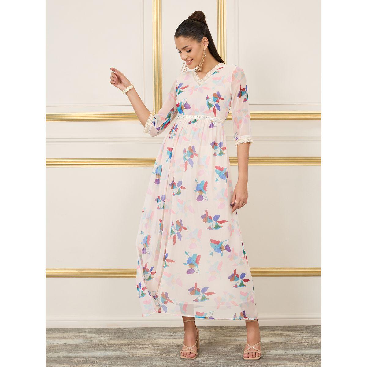 Styli Lace Trim Mirror Detail Floral AOP A-Line Maxi Dress-women-clothing-dresses-image-1