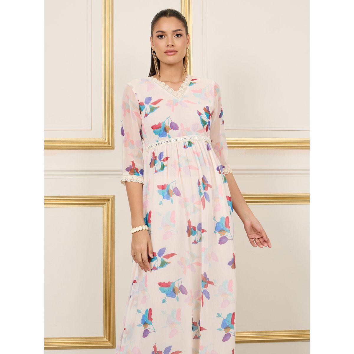Styli Lace Trim Mirror Detail Floral AOP A-Line Maxi Dress-women-clothing-dresses-image-2