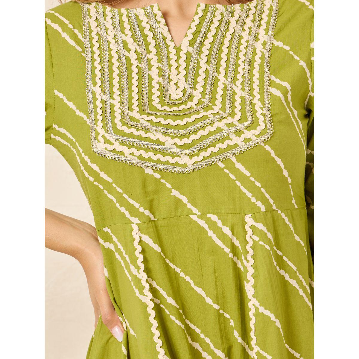 Styli Embroidered A-Line Maxi Dress with 3/4 Sleeve-women-clothing-dresses-image-4