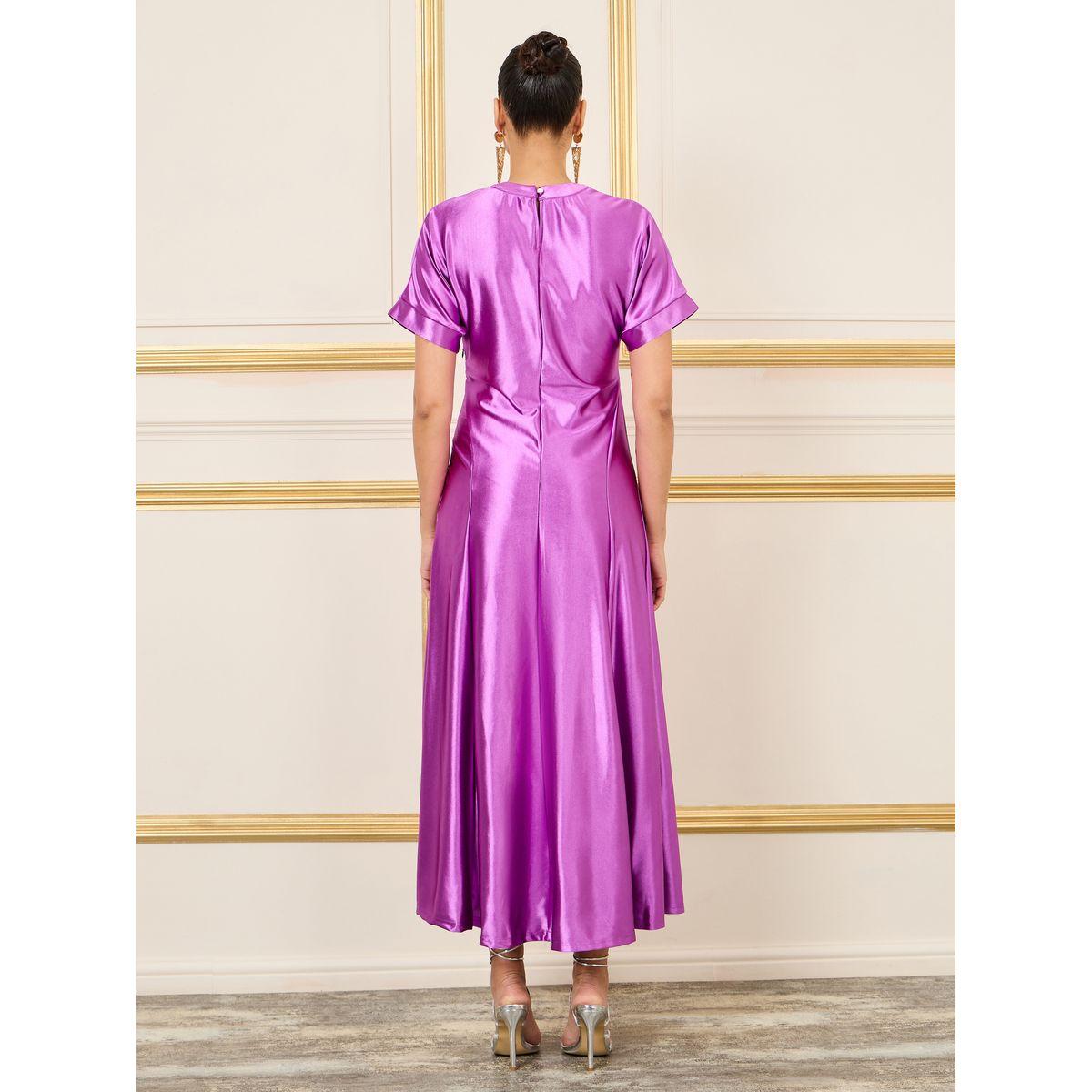 Styli Satin Button Detail Raglan Sleeves A-Line Maxi Dress-women-clothing-dresses-image-4