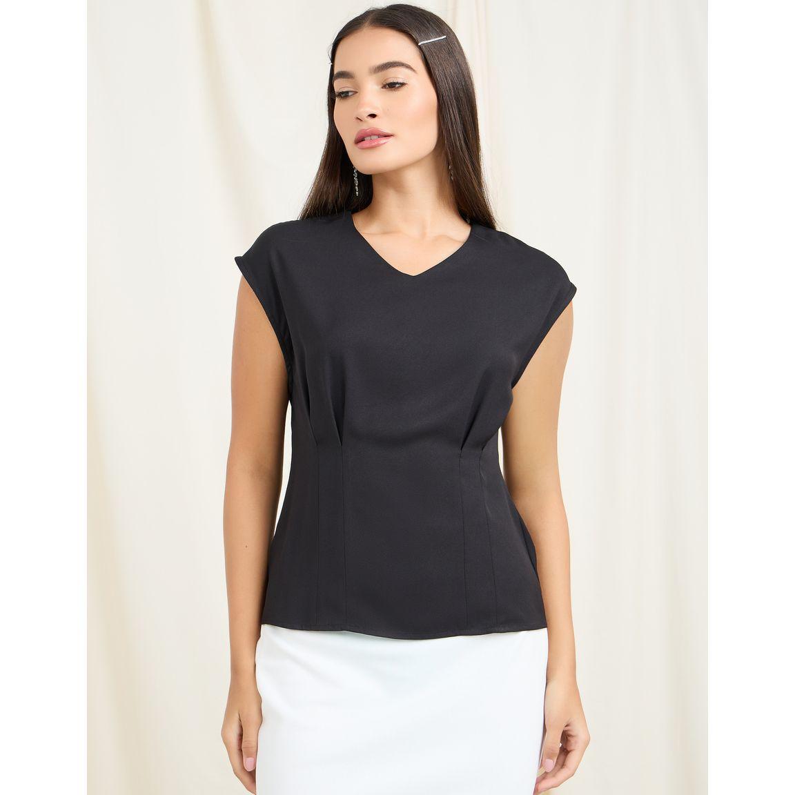 بلوزة بلا اكمام وتفاصيل طيات-women-clothing-shirtsandblouses-blouses-image-1