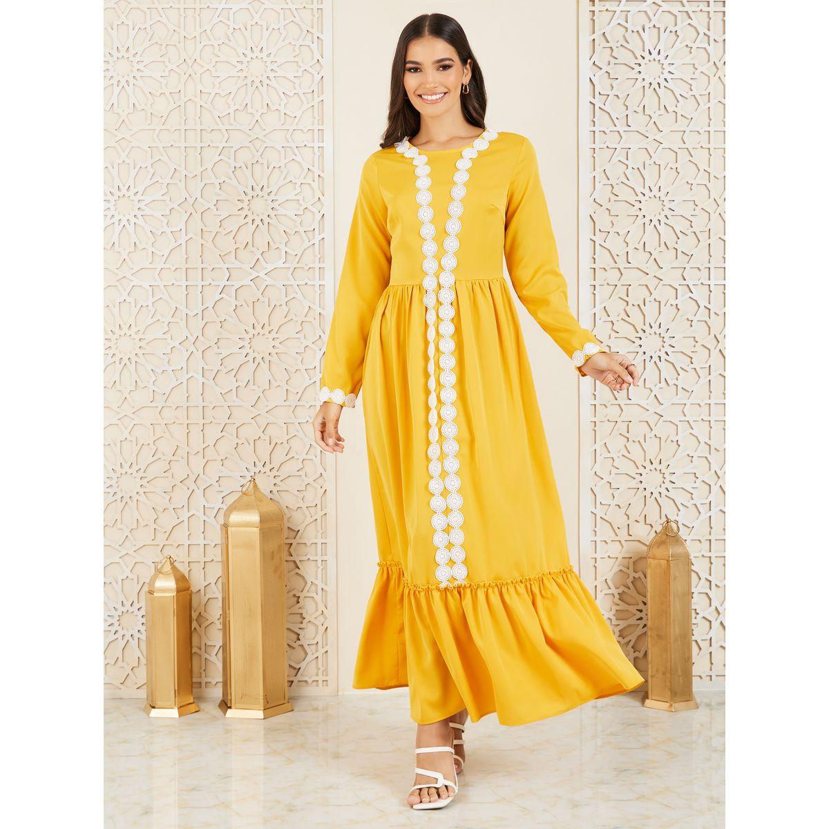 Styli Embroidered Ruffle Hem A-Line Maxi Dress-women-clothing-dresses-image-1