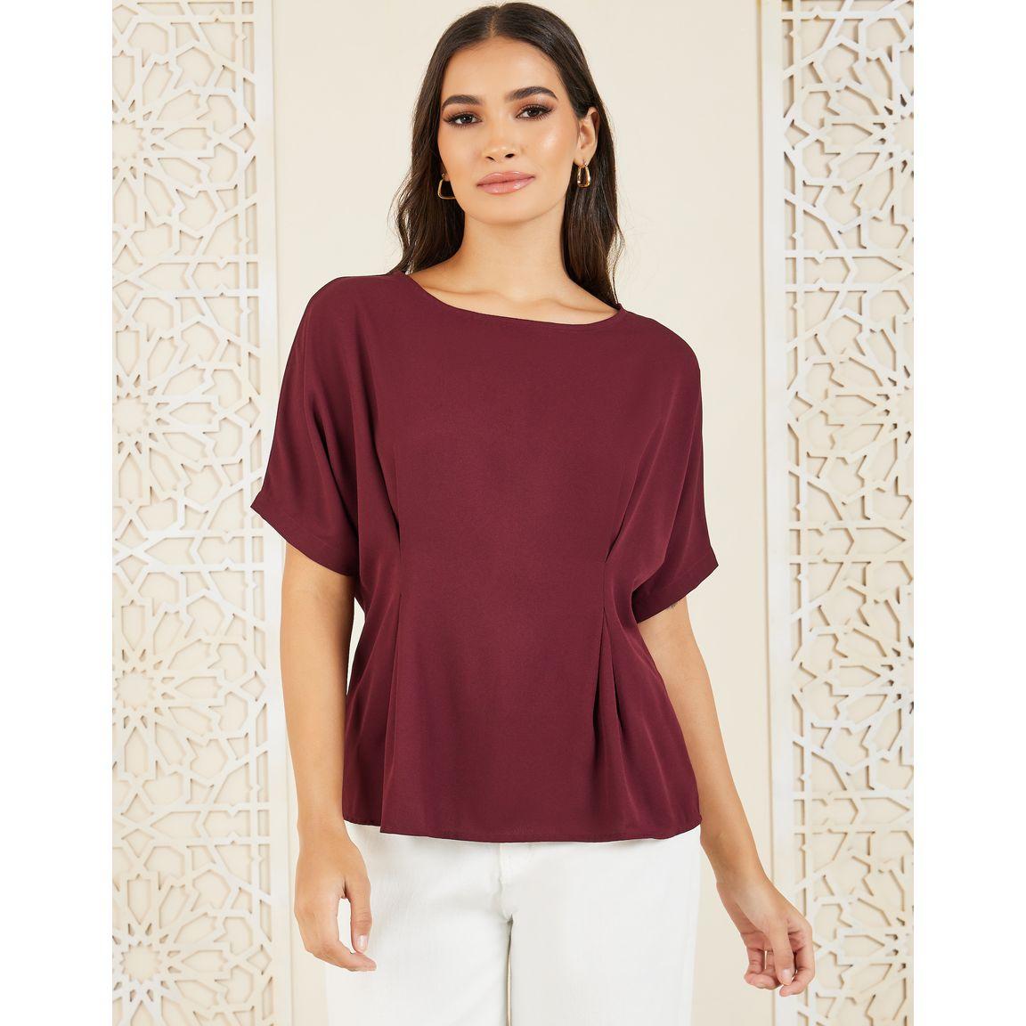 Styli Moss Crepe Batwing Sleeve Blouse-women-clothing-shirtsandblouses-blouses-image-1