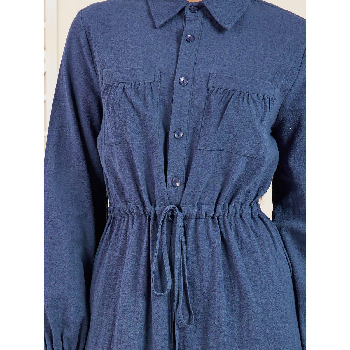 Styli Pocket Detail Collared Tiered Maxi Dress-women-clothing-dresses-image-3